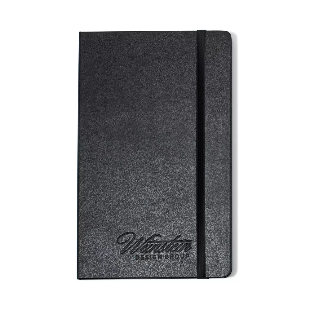 Carnet de notes Moleskine® à couverture rigide, grand format, pages blanches - noir