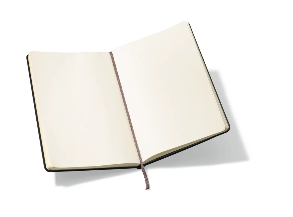 Carnet de notes Moleskine® à couverture rigide, grand format, pages blanches - noir