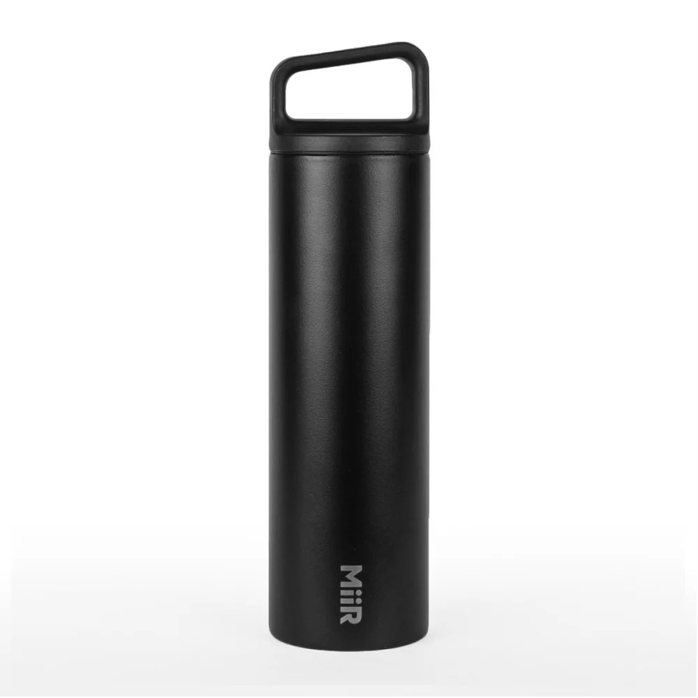 Ensemble cadeau bouteille à large ouverture et tasse de camping MiiR® - Poudre noire