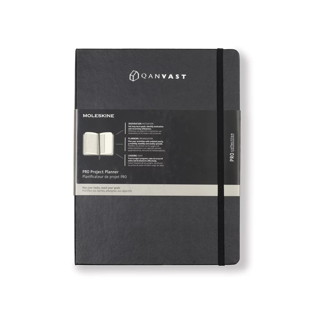Moleskine® Planificateur de projet professionnel à couverture rigide XL à lignes - Noir