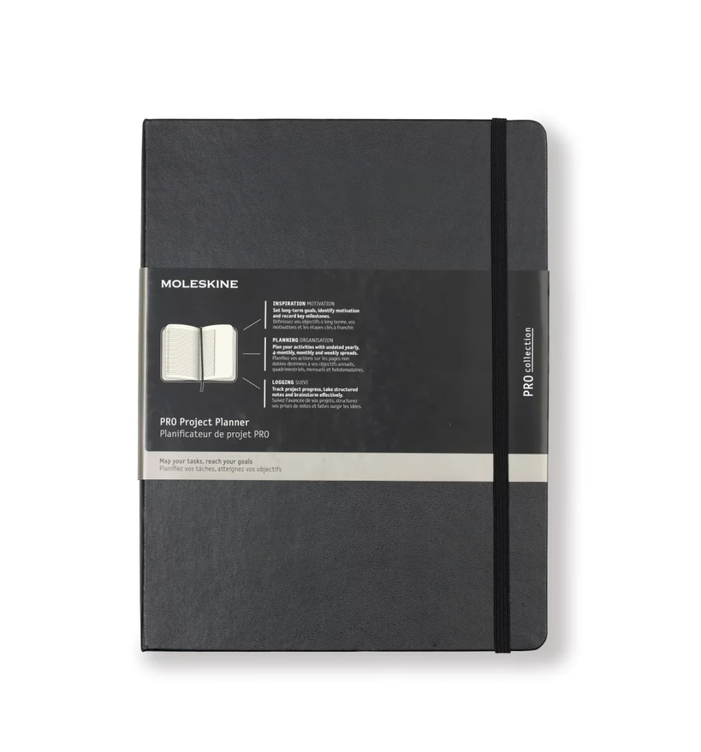 Moleskine® Planificateur de projet professionnel à couverture rigide XL à lignes - Noir