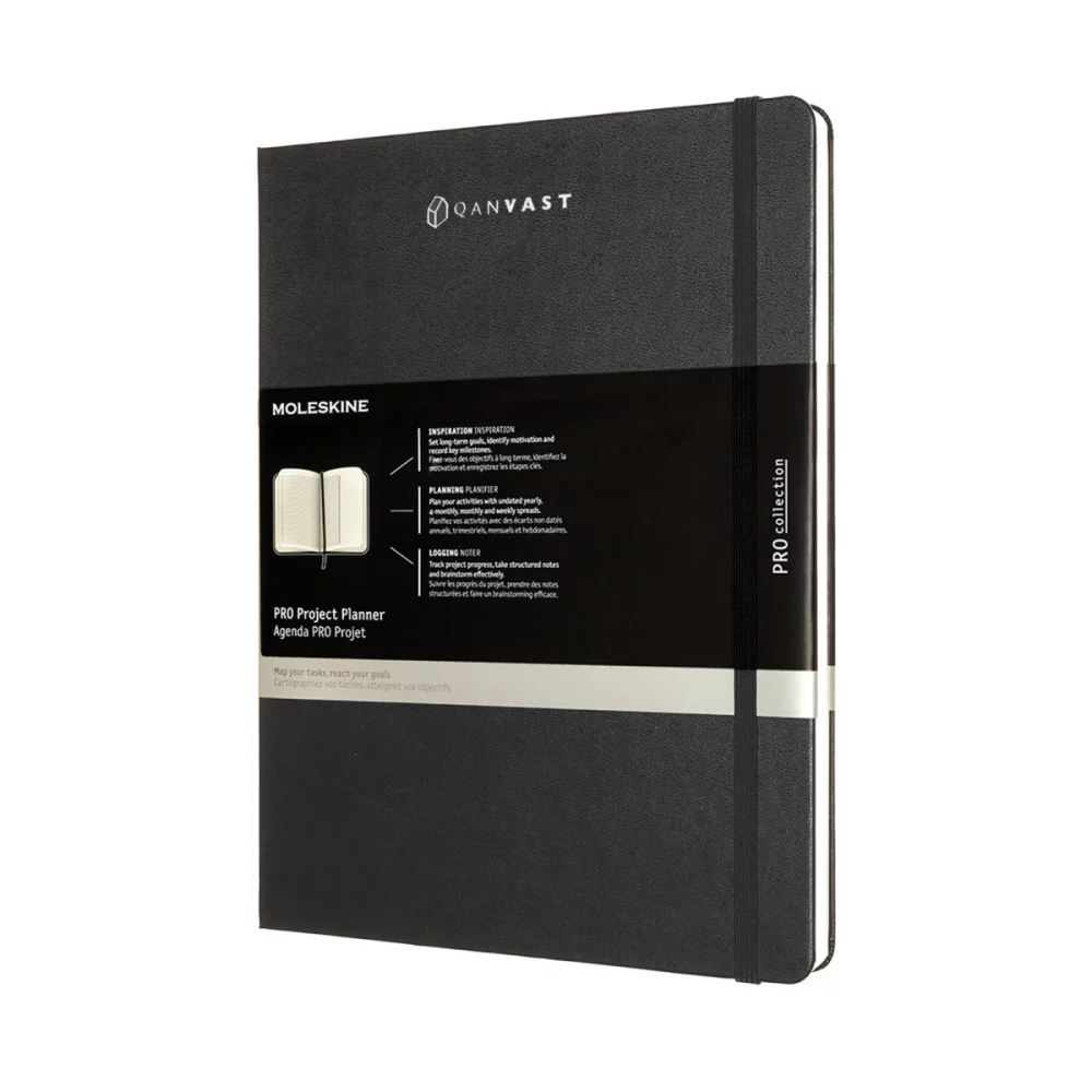 Moleskine® Planificateur de projet professionnel à couverture rigide XL à lignes - Noir