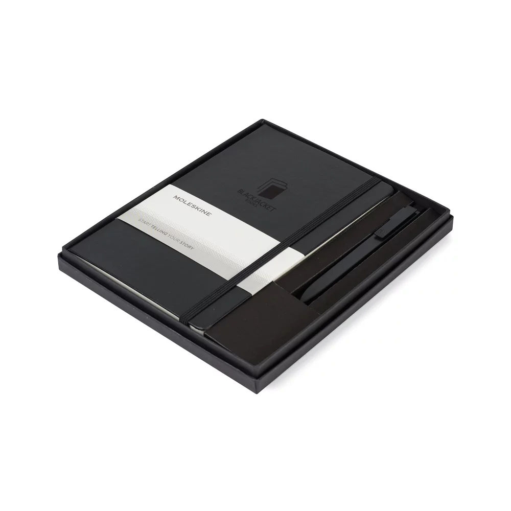 Ensemble cadeau Moleskine® Grand Cahier et Stylo GO - Noir