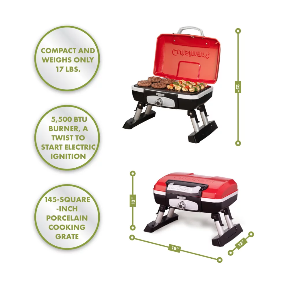 Cuisinart Outdoors® Petite Gourmet Portable Gas Grill - Red