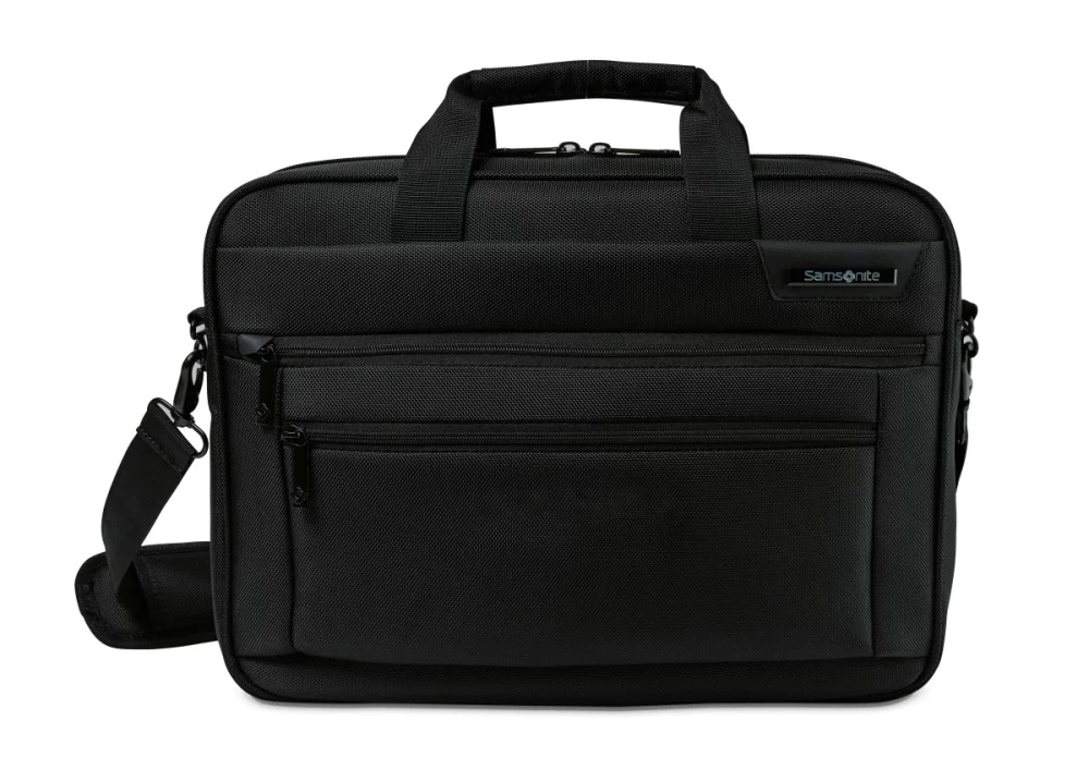 Samsonite Classic Business Perfect Fit Two Gusset Laptop Portfolio - Black