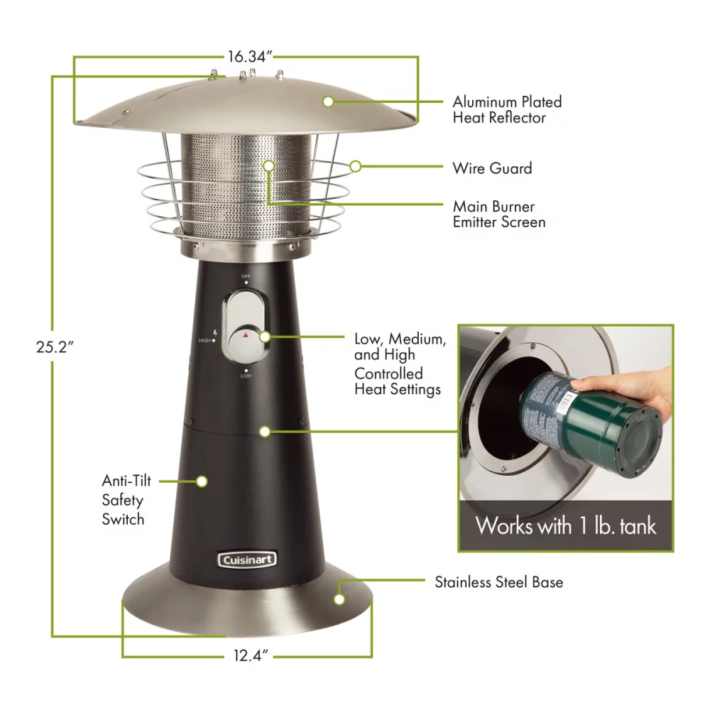 Cuisinart Outdoors® Tabletop Patio Heater - Black