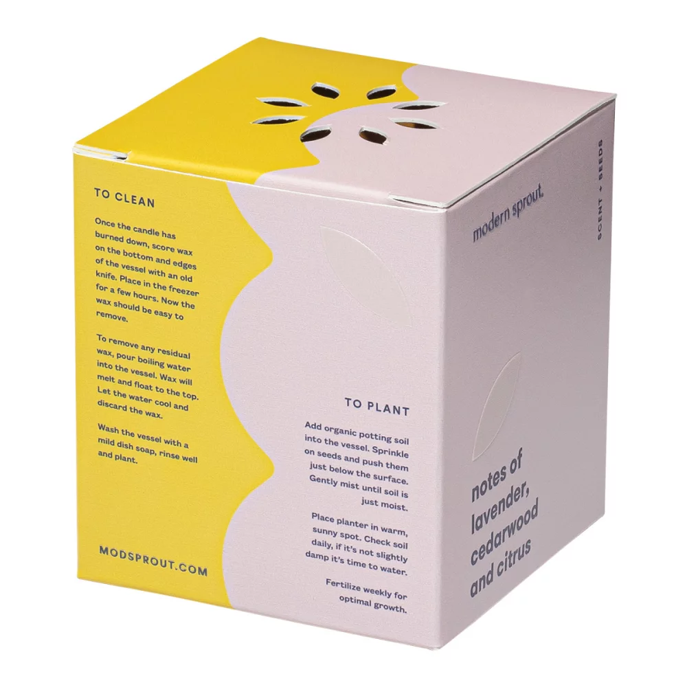 Bougie enracinée Modern Sprout® - Moutarde-Lavande