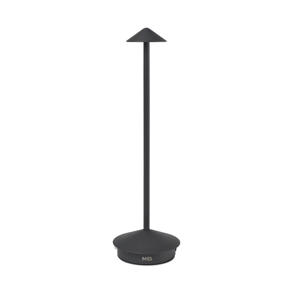 Lampe de table LED rechargeable en forme de pyramide - Noir