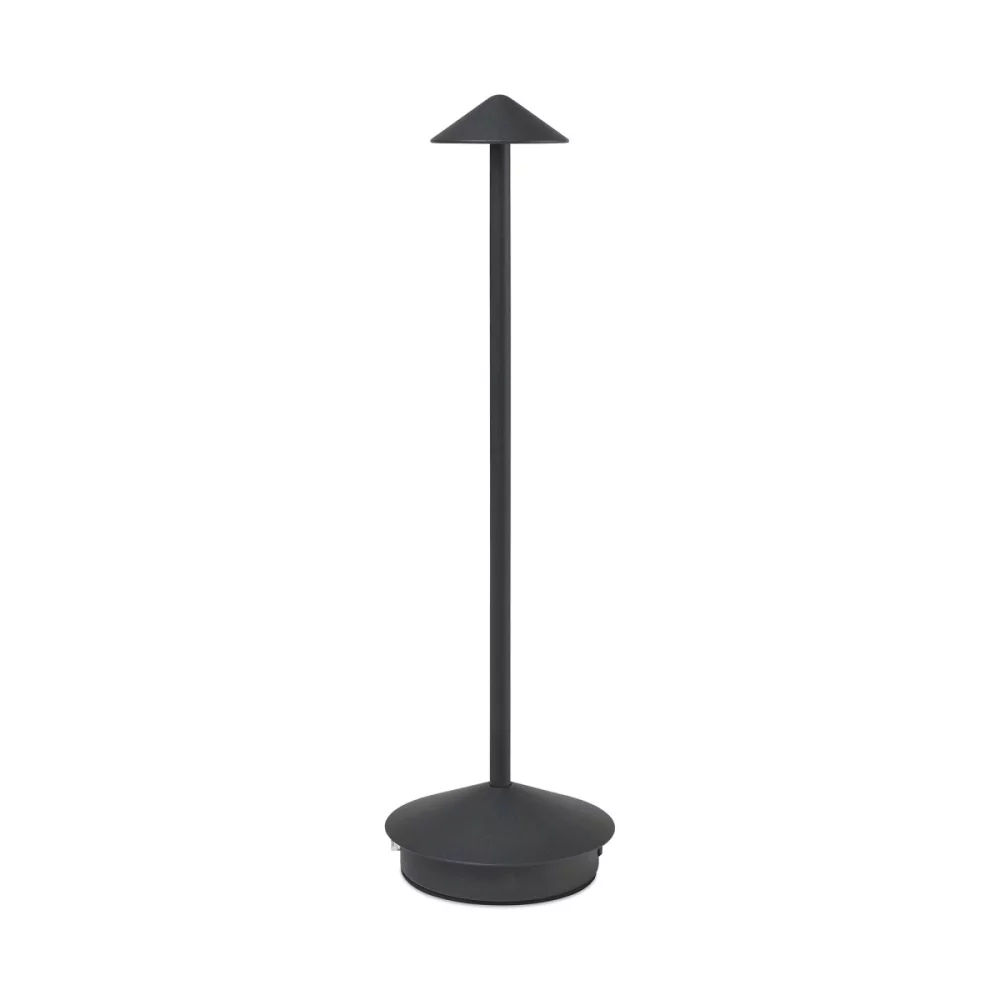 Lampe de table LED rechargeable en forme de pyramide - Noir