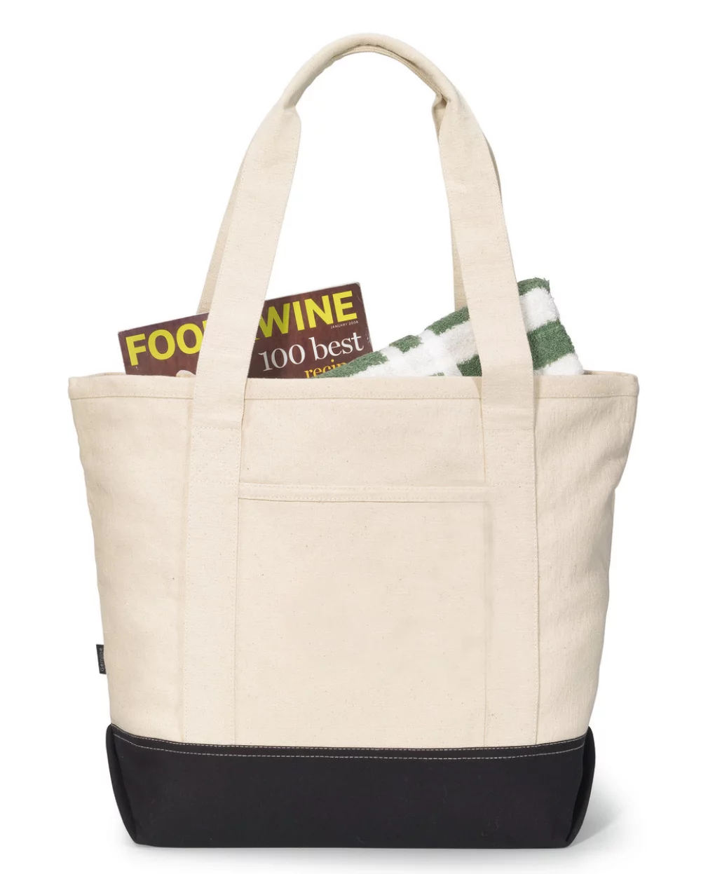 Newport Cotton Zippered Tote - Black