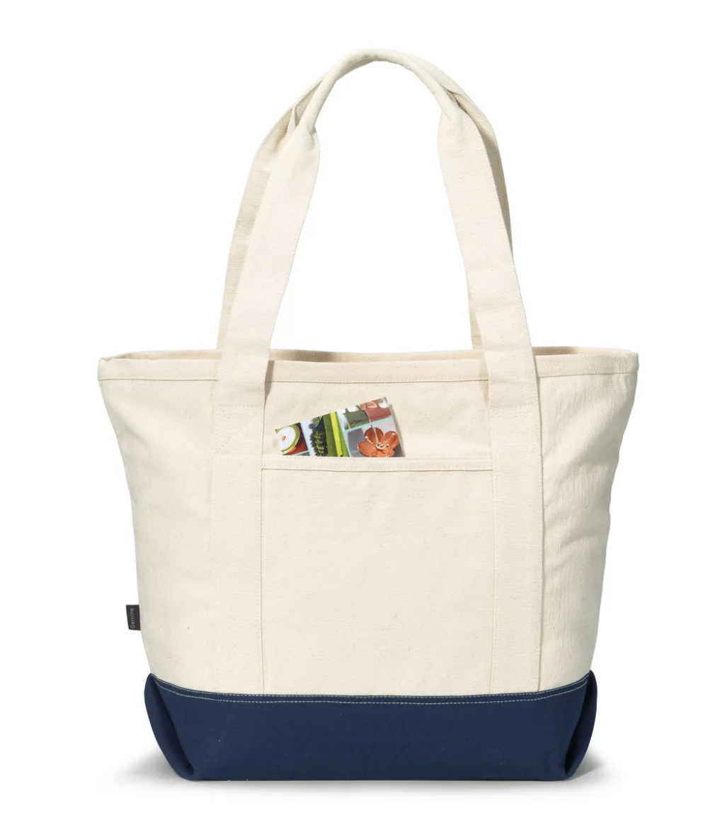 Sac fourre-tout en coton Newport avec fermeture éclair - bleu marine