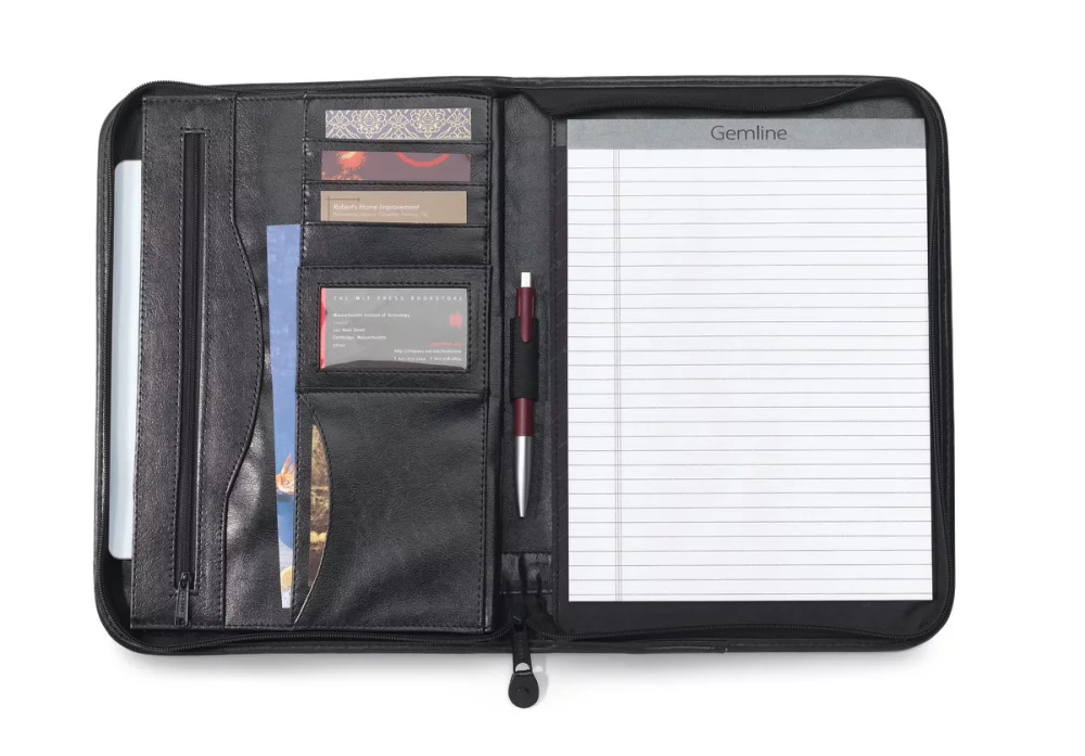 Porte-documents de luxe en cuir vintage pour cadres supérieurs - noir