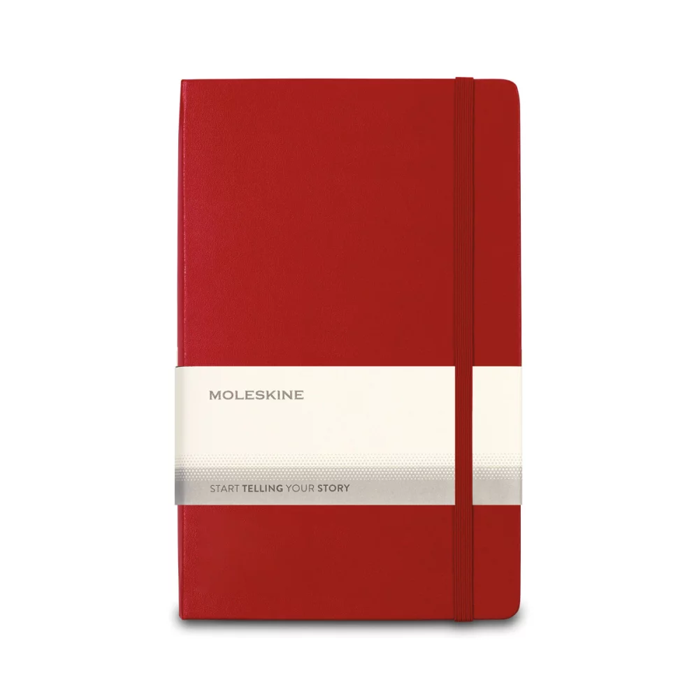 Cahier à couverture rigide Moleskine® à pages lignées, grand format - Rouge écarlate