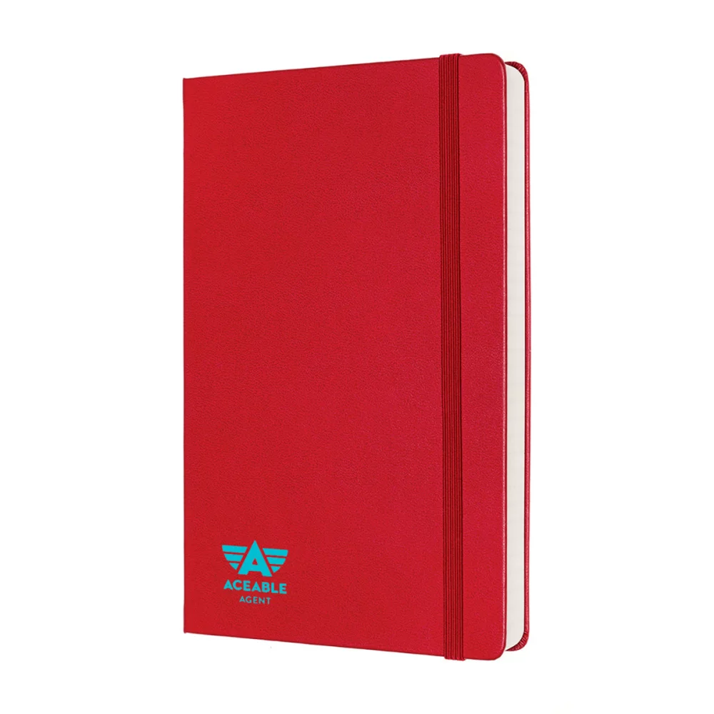 Cahier à couverture rigide Moleskine® à pages lignées, grand format - Rouge écarlate