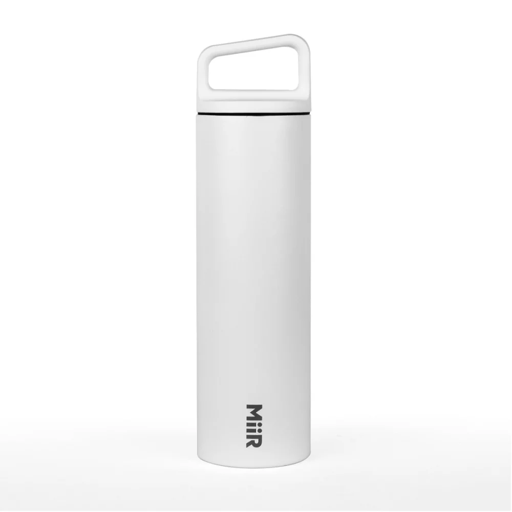 Ensemble cadeau bouteille à large ouverture et tasse de camping MiiR® - Poudre blanche