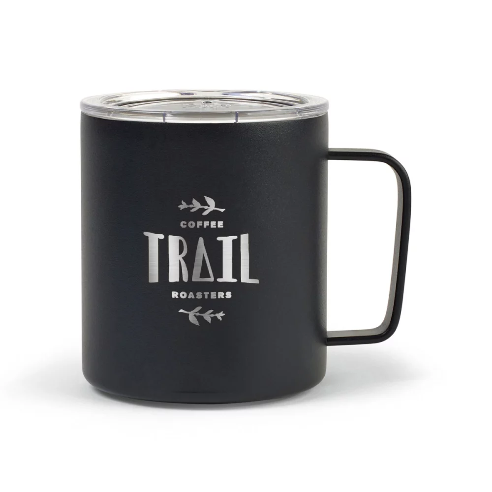 Ensemble cadeau bouteille à large ouverture et tasse de camping MiiR® - Poudre noire
