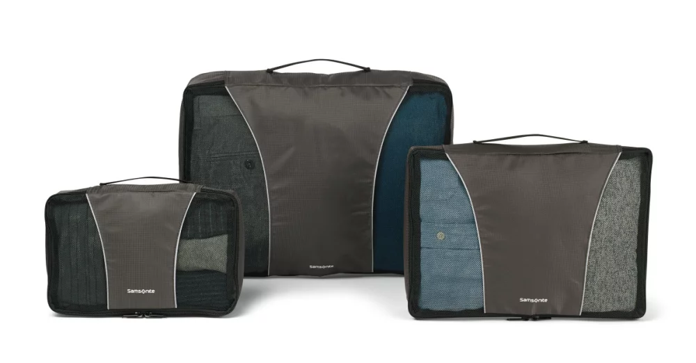Ensemble de 3 cubes de rangement Samsonite - Charbon