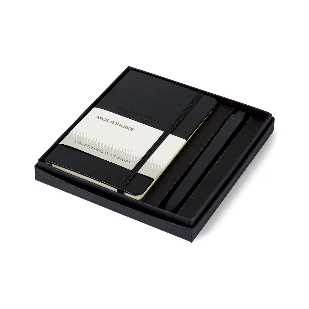 Ensemble cadeau Moleskine® avec carnet de poche et stylo GO - noir