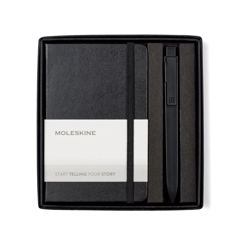 Ensemble cadeau Moleskine® avec carnet de poche et stylo GO - noir