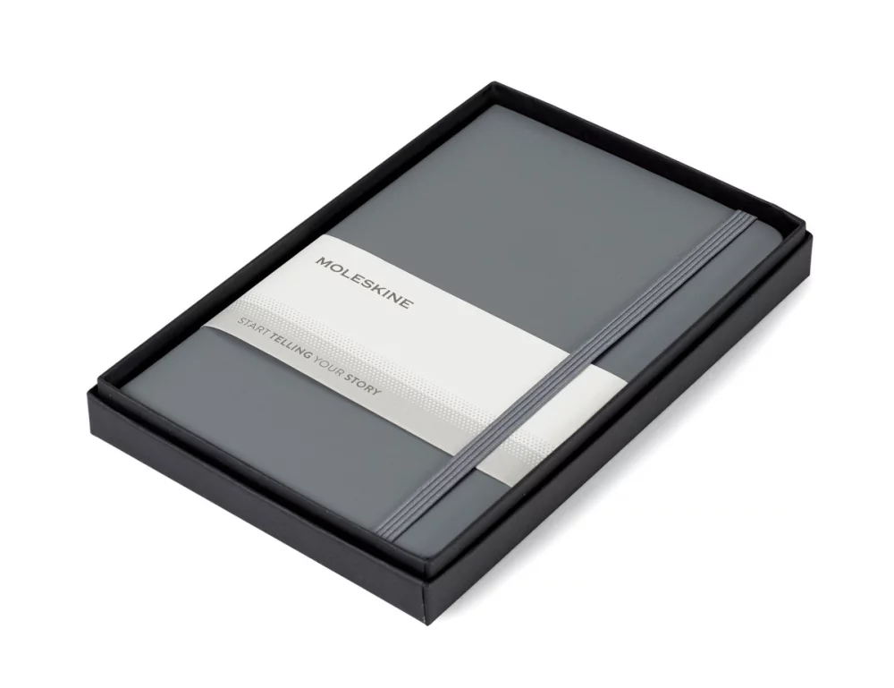 Ensemble-cadeau de carnet de notes moyen Moleskine® - Gris ardoise