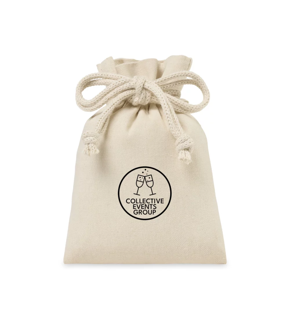Sac cadeau en toile éco-responsable à cordon - Petit - Naturel