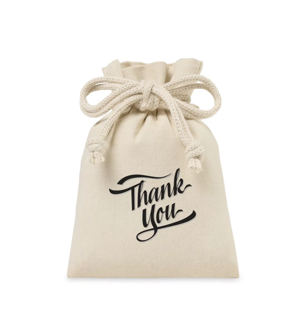 Eco-conscious Canvas Drawstring Gift Bag - Small - Natural