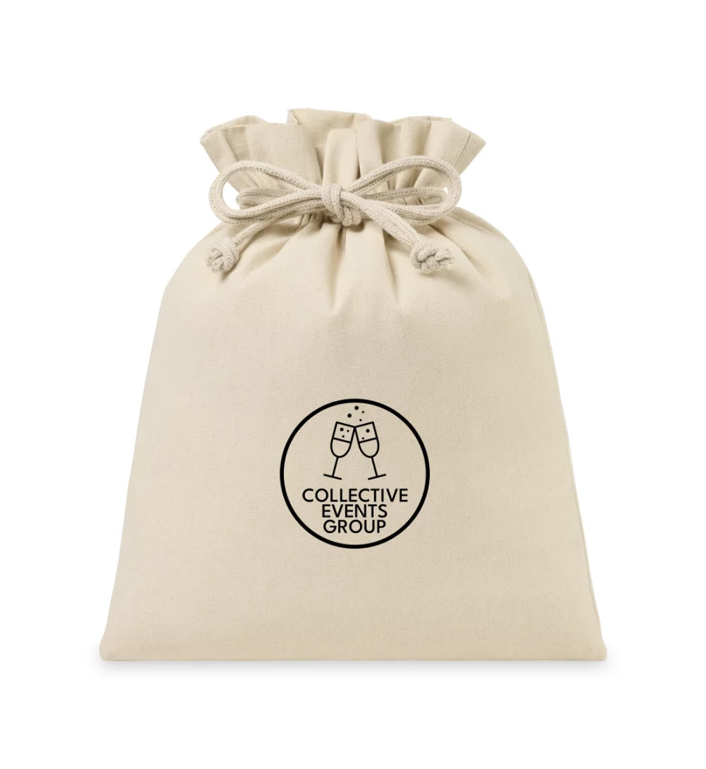Eco-conscious Canvas Drawstring Gift Bag - Large - Natural