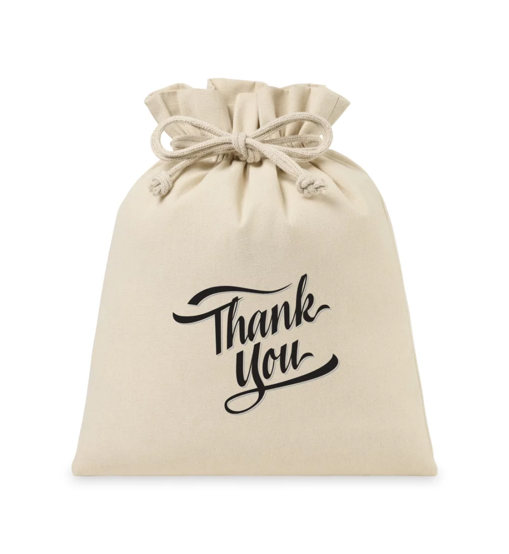 Eco-conscious Canvas Drawstring Gift Bag - Large - Natural