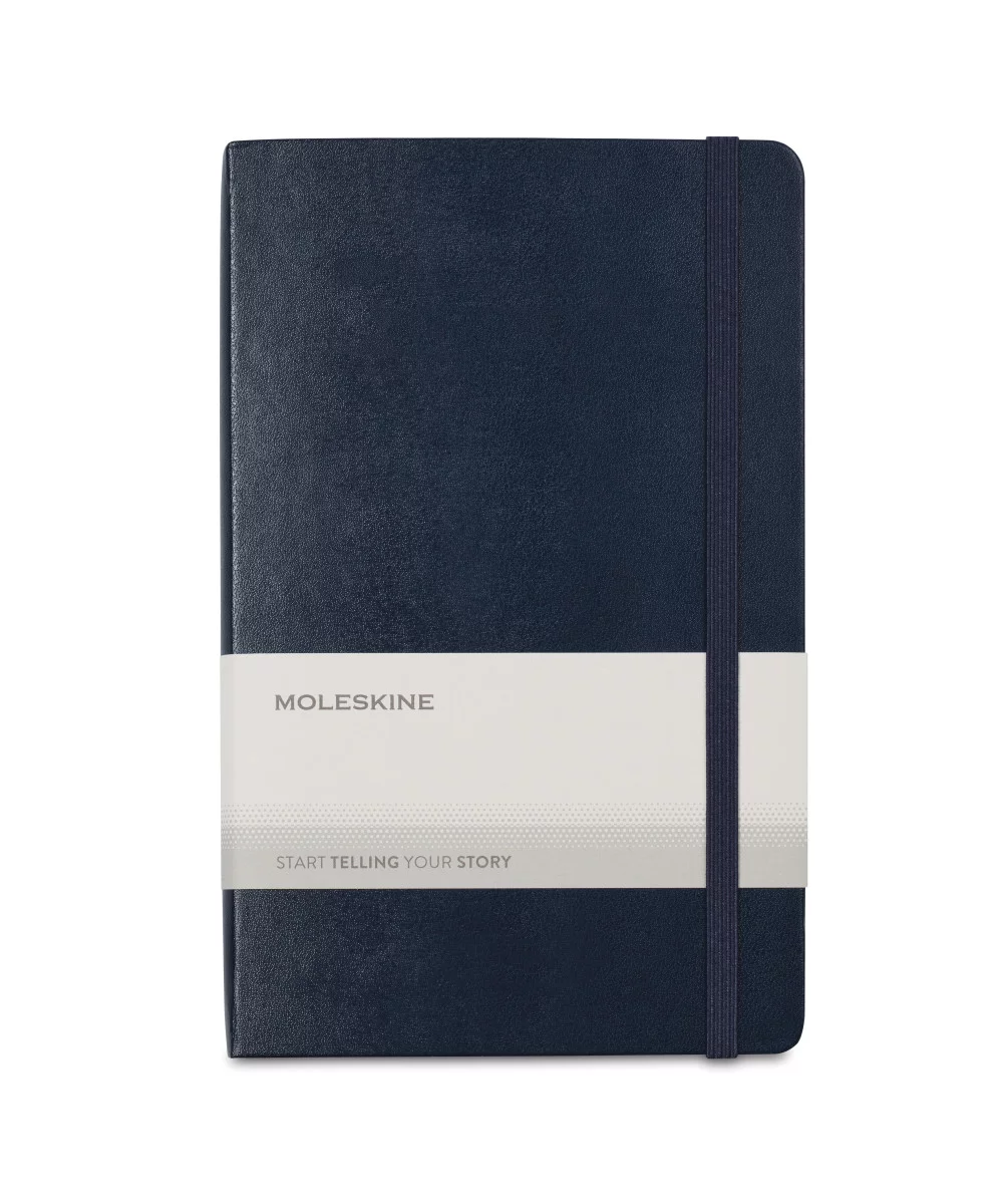 Moleskine® Hard Cover Large Double Layout Notebook - Sapphire Blue