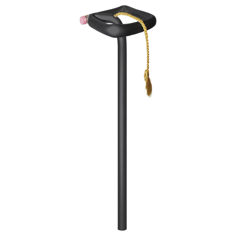 Crayon en forme de chapeau de diplômé, crayon #2 en forme courbée