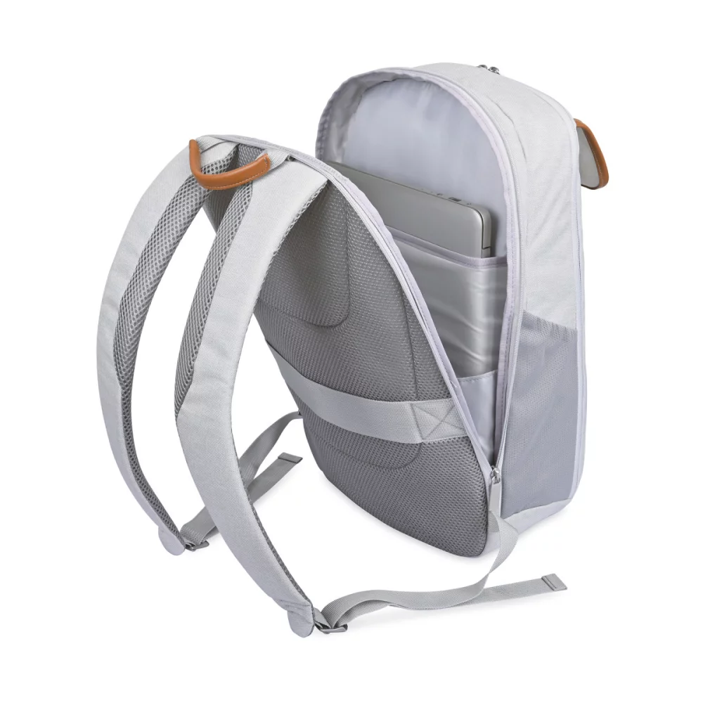 Sac à dos pour ordinateur portable hybride de bureau mobile - gris chiné silencieux