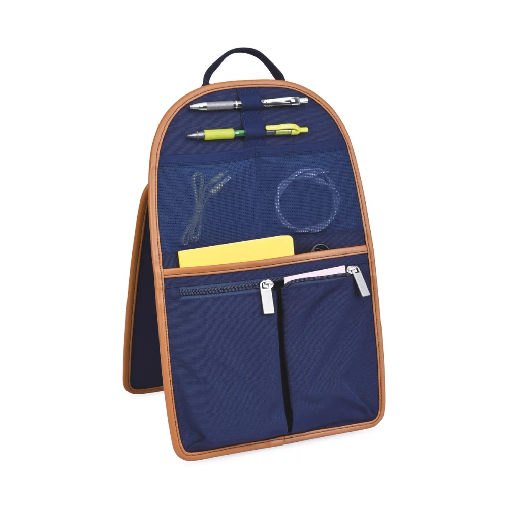 Sac à dos pour ordinateur portable hybride de bureau mobile - bleu marine chiné