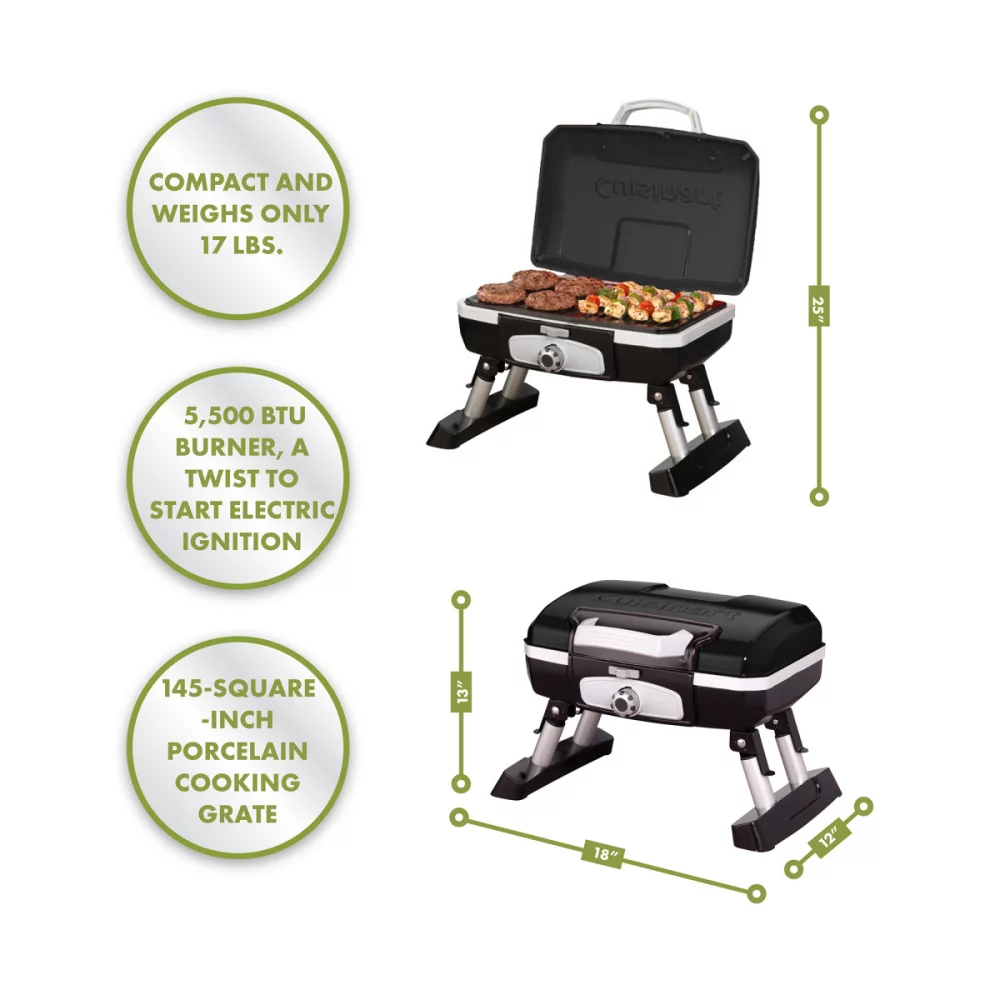 Cuisinart Outdoors® Petite Gourmet Portable Gas Grill - Noir