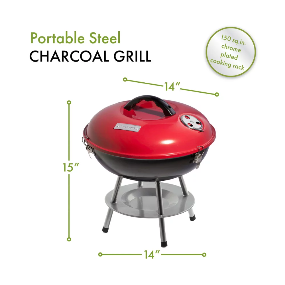 Gril au charbon de bois Cuisinart Outdoors® de 14" - Rouge