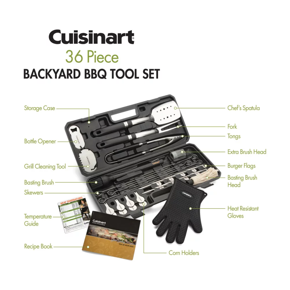 Cuisinart Outdoors® 36 Piece Backyard BBQ Tool Set - Black