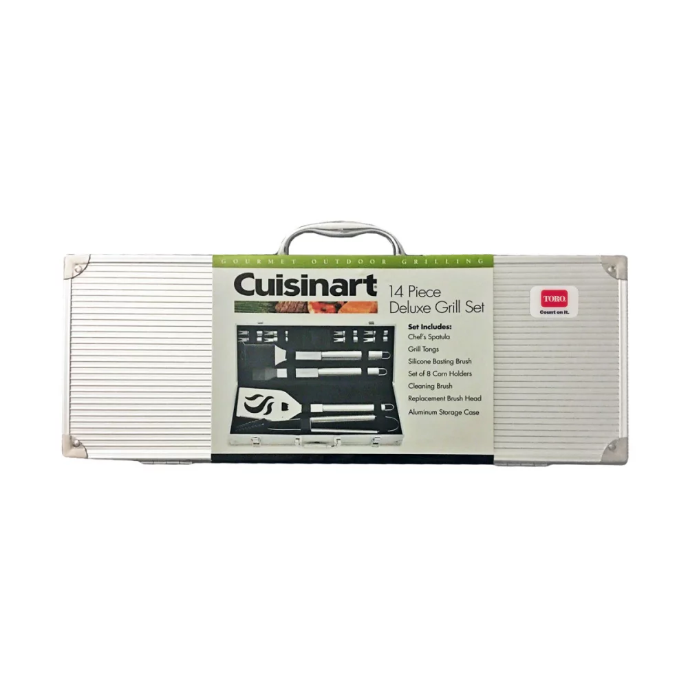 Ensemble d'outils de barbecue de luxe Cuisinart Outdoors® 14 pièces - Acier inoxydable