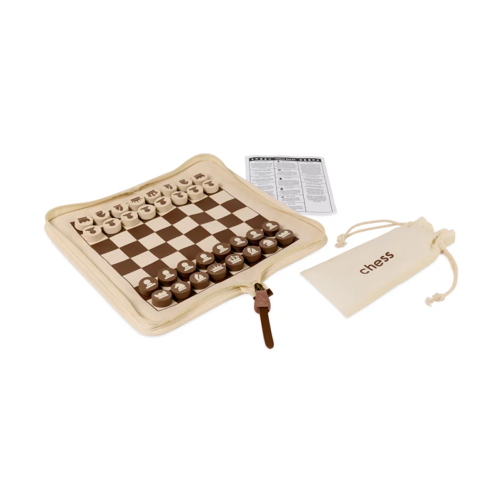 Jeu en cours ! Ensemble cadeau d'échecs et de dames - Naturel
