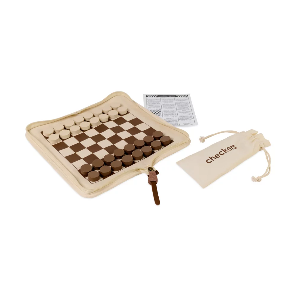 Jeu en cours ! Ensemble cadeau d'échecs et de dames - Naturel