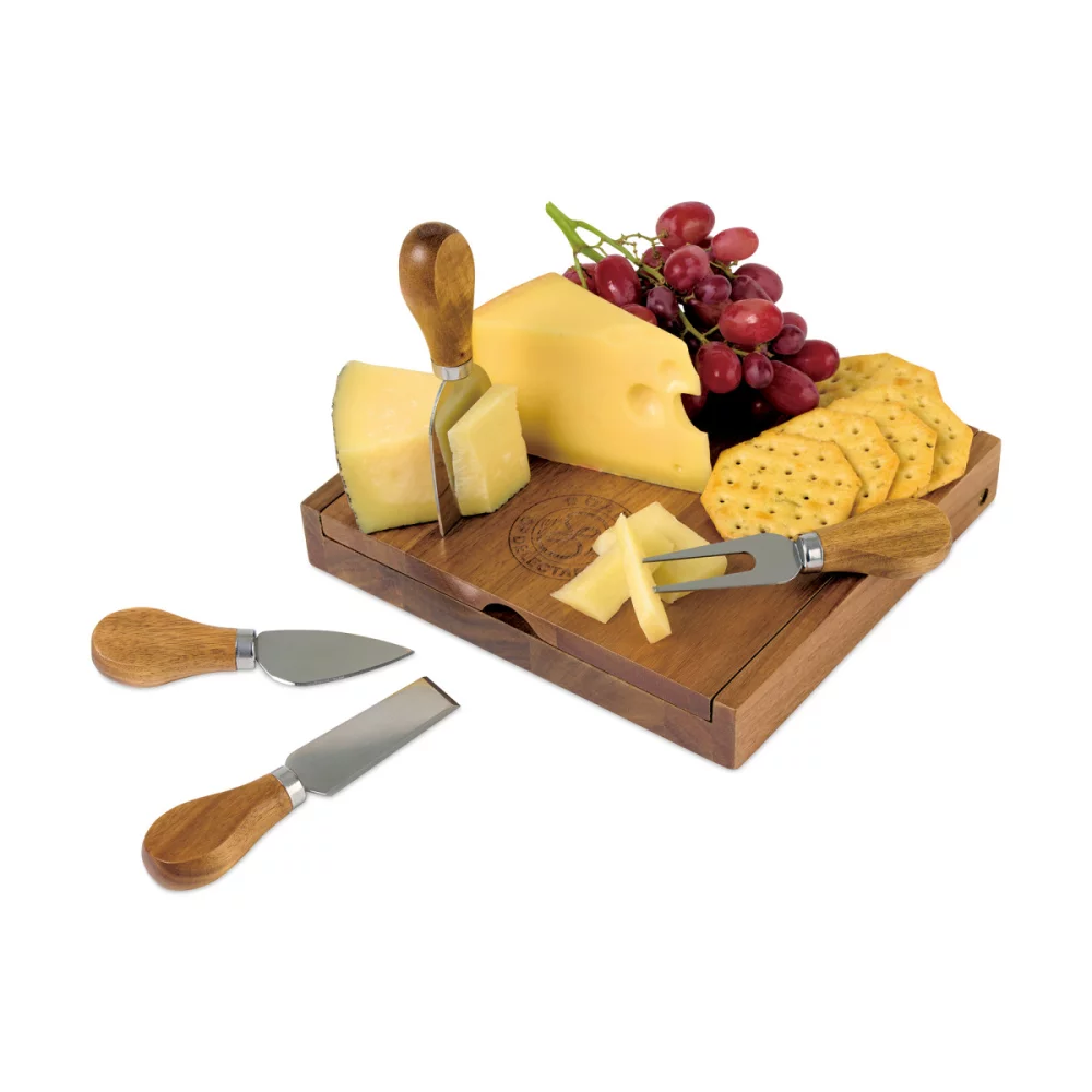 La Cuisine Cheese Board with Serving Set - Wood