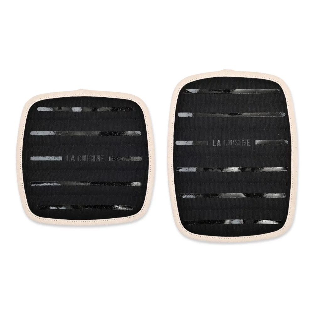 La Cuisine Potholder Hot Pad Set - Black