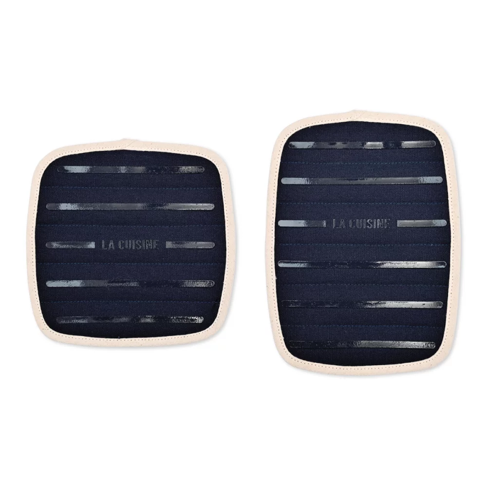 La Cuisine Potholder Hot Pad Set - Navy