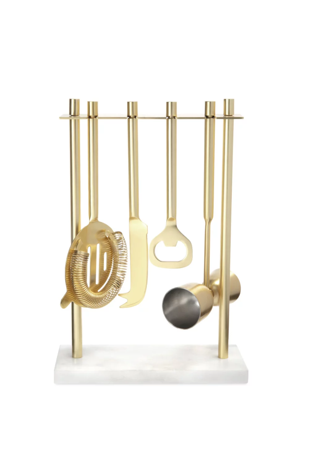 Be Home® Luxe Hanging Bar Tool Set - Marble-Matte Gold