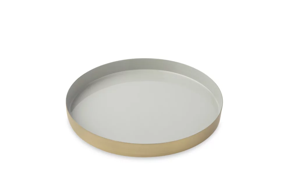 Plateau en émail rond de luxe Be Home® - Moonbeam-Matte Gold