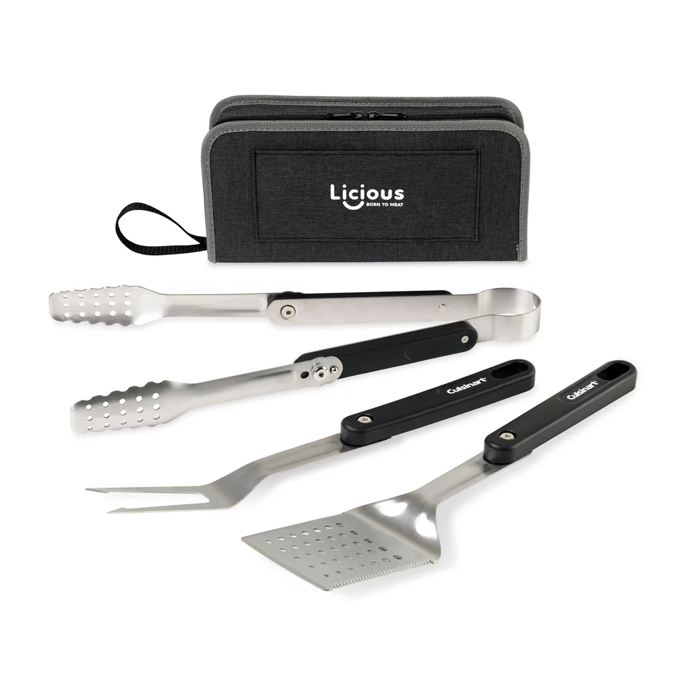 Ensemble d'ustensiles de barbecue pliants en 4 pièces Cuisinart Outdoors® - Charbon de bois