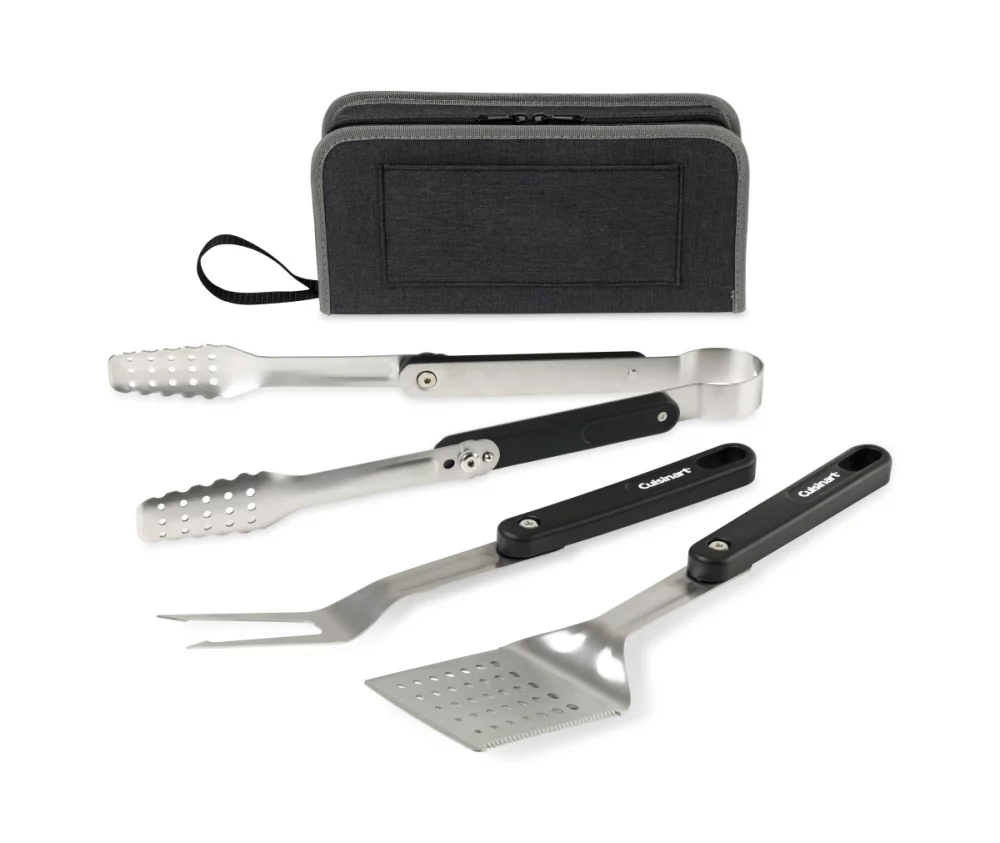 Ensemble d'ustensiles de barbecue pliants en 4 pièces Cuisinart Outdoors® - Charbon de bois