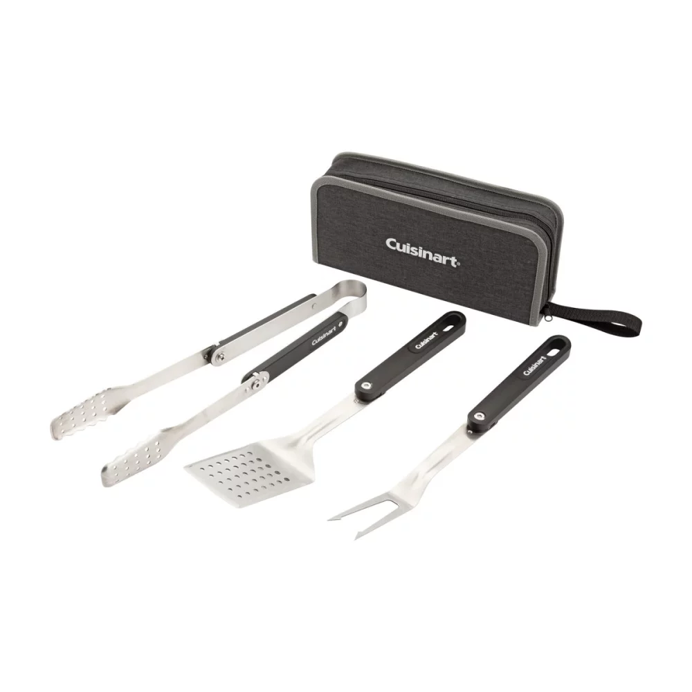 Ensemble d'ustensiles de barbecue pliants en 4 pièces Cuisinart Outdoors® - Charbon de bois