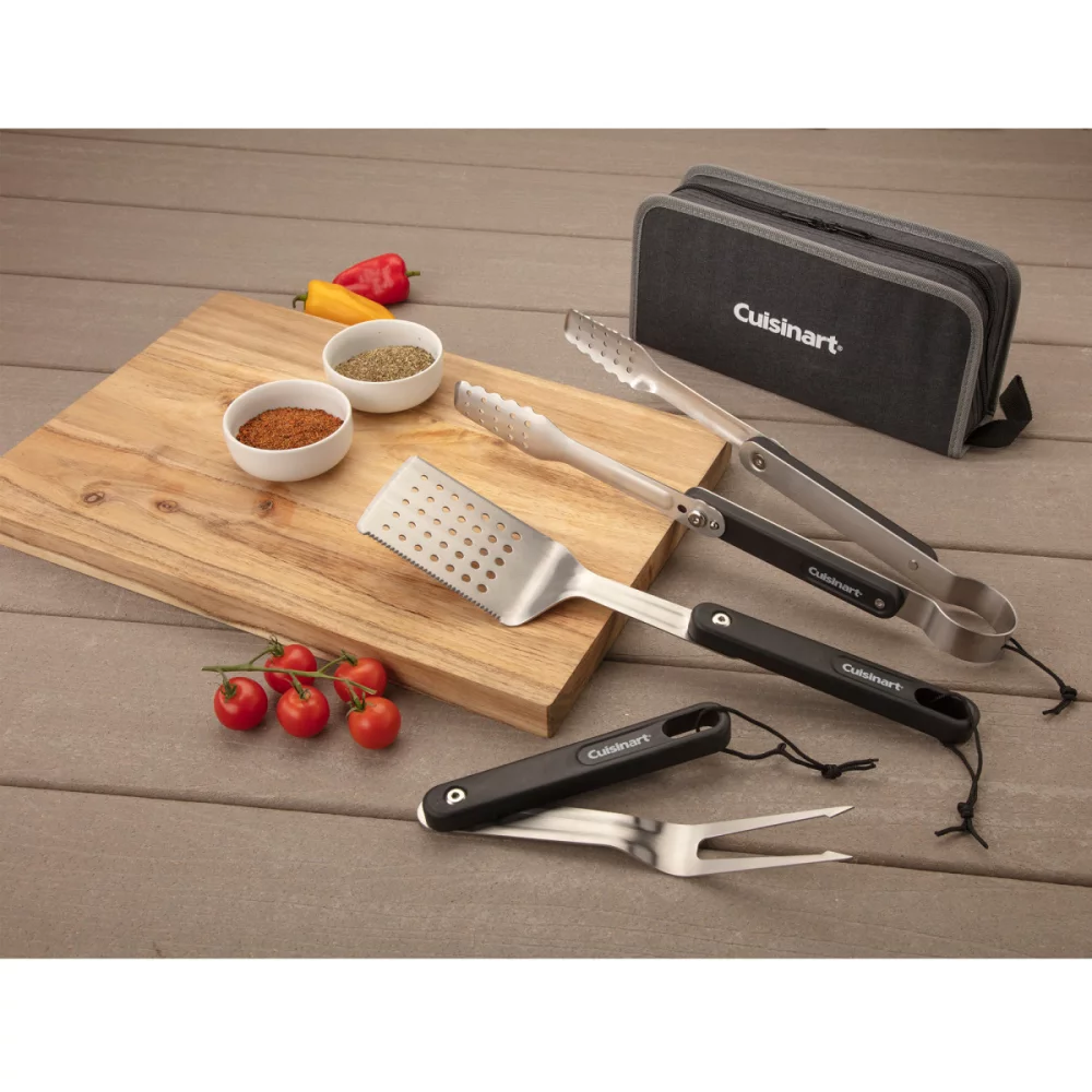 Ensemble d'ustensiles de barbecue pliants en 4 pièces Cuisinart Outdoors® - Charbon de bois