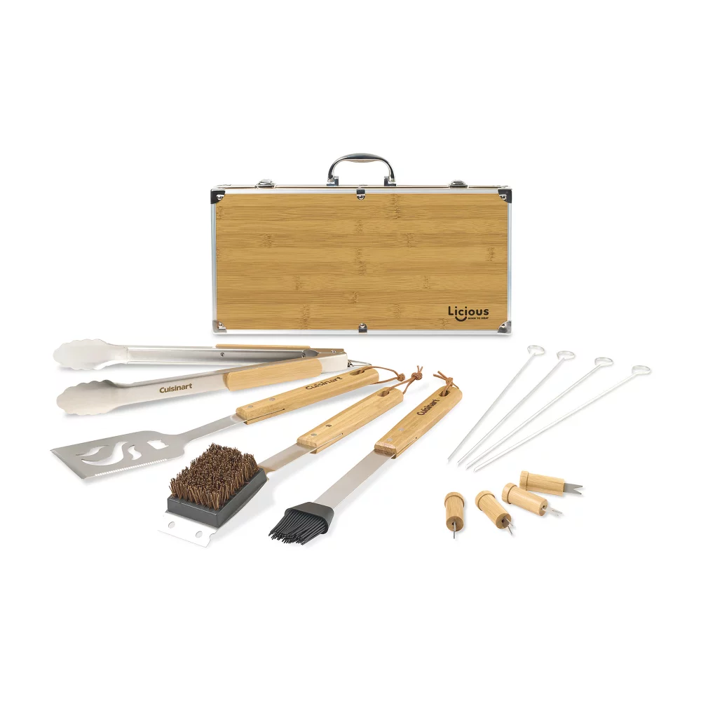 Ensemble d'ustensiles de barbecue en bambou Cuisinart Outdoors® de 13 pièces - Bambou