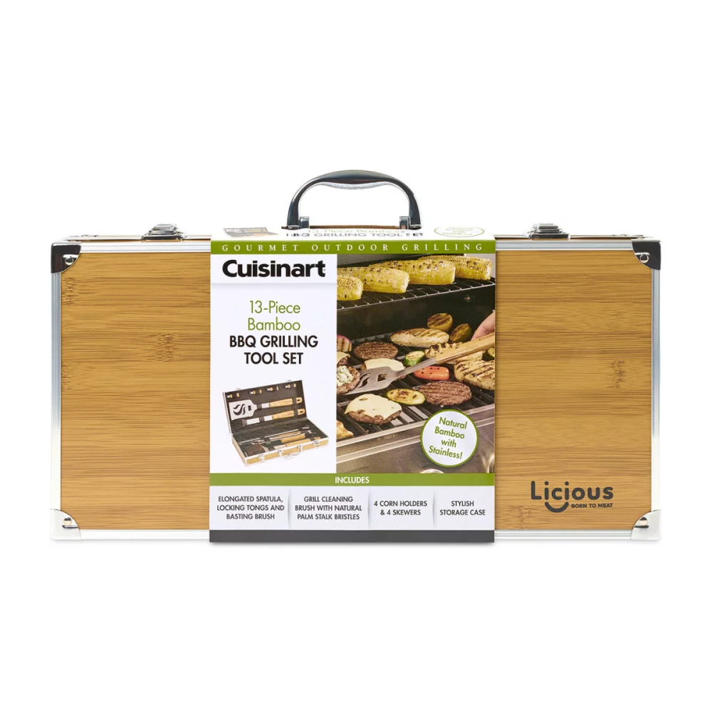 Cuisinart Outdoors® Bamboo 13 PC Grill Tool Set - Bamboo