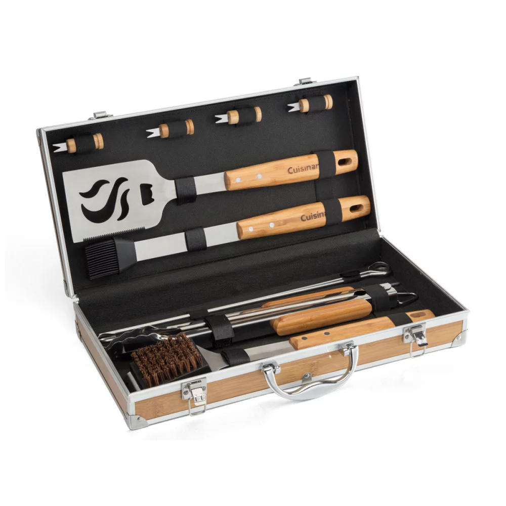 Ensemble d'ustensiles de barbecue en bambou Cuisinart Outdoors® de 13 pièces - Bambou
